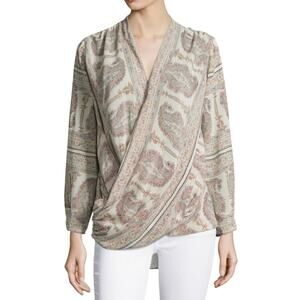 Calypso St Barth Womens silk wrap blouse top southwestern Size S